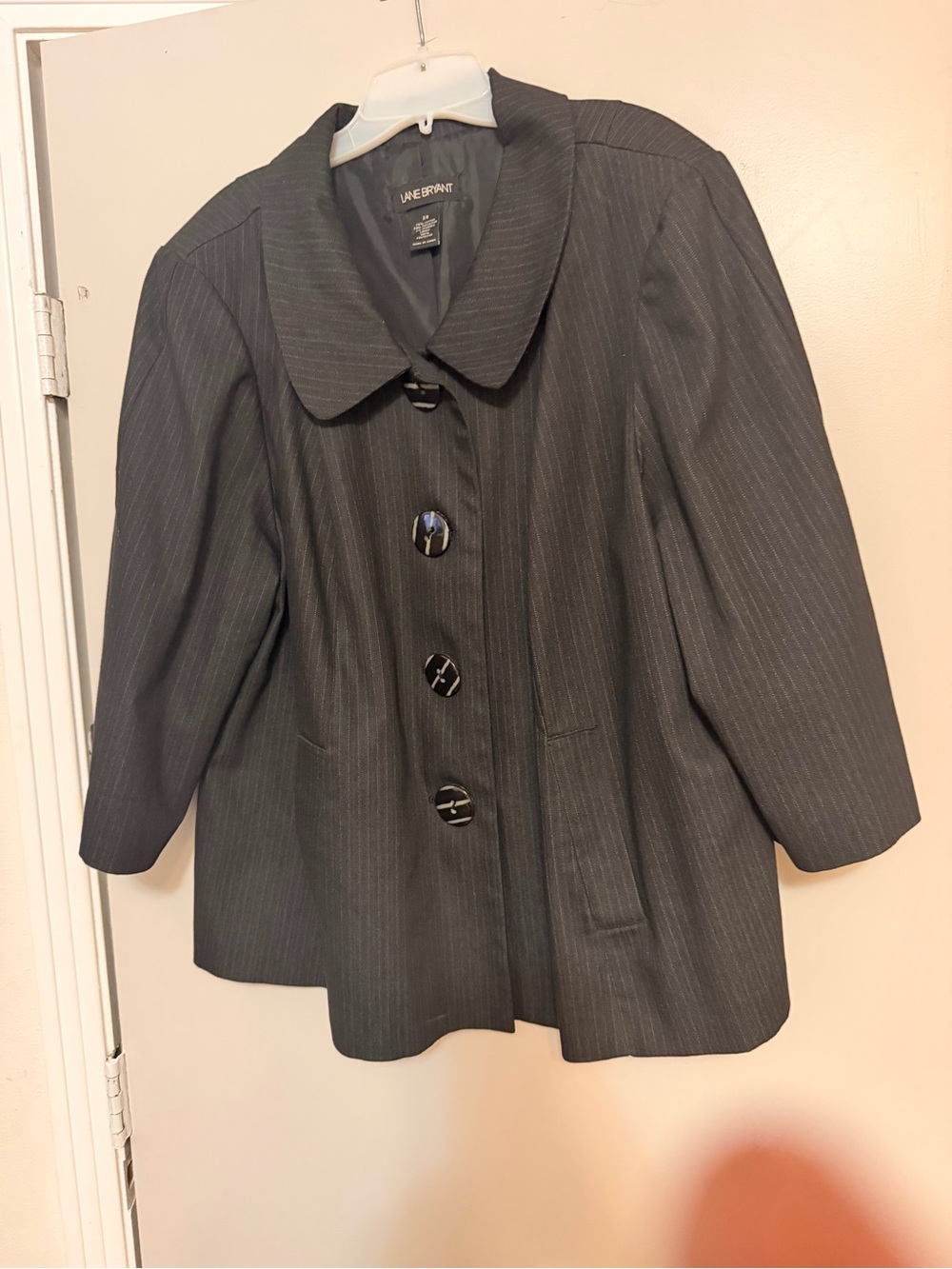 Lane Bryant Women's Charcoal Pinstripe Jacket or Coat